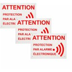 Pack anti - squat 3 panneaux ext�rieurs 'attention protection par alarme �lectronique' - plastique rigide ...