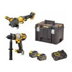 Dewalt - dck2016t2t - qw jeu d'outils - perceuse - visseuse � percussion dcd999 + meuleuse d'angle dcg418 ...