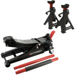 Autobest - pack best levage surbaiss� cric pro hydraulique roulant surbaisse 2 t double pompe et chandelles ...