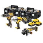 Dewalt - pack electroportatif meuleuse + boulonneuse + perceuse