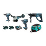 Makita - pack premium 4 machines 18v 5ah: perceuse ddf482 + meuleuse dga504 + perfo dhr202 + visseuse ...
