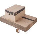 Lot 20 cartons dmnagement m - 60 x 40 x 30 cm - poignes renforces - 1 adhsif offert