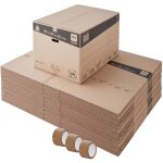 Lot de 30 cartons déménagement xxl avec poignées - 240l, charge max 20kg - made in france + 3 adhésifs ... Lot de 30 cartons déménagement xxl avec poignées - 240l, charge max 20kg - made in france + 3 adhésifs ...