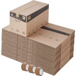 Lot 60 cartons d�m�nagement stockage standard - 60 x 30 x 30 cm - poign�es renforc�es - 3 adh�sifs offerts ...