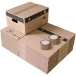 Pack and move - lot 30 cartons d�m�nagement stockage s - 36 x 28 x 18 cm - poign�es renforc�es - 2 adh�sifs ...