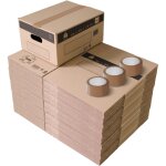 Pack and move - lot 50 cartons d�m�nagement stockage s - 36 x 28 x 18 cm - poign�es renforc�es - 3 adh�sifs ...