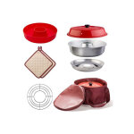 Pack omnia four + sac + 2 maniques + grille + moule en silicone camping - car bateau van