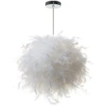 Pack de pendentif plume blanche 30cm lustre suspension abat - jour e27 plafonnier pour chambre salon ...