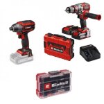 Pack perceuse � percussion pro + visseuse � chocs pro et coffret 35 embouts - power x - change - einhell ...