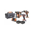 Aeg - pack perceuse - visseuse  percussion - visseuse  chocs - marteau perforateur - 2 batteries 5, ...