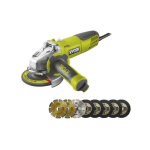 Pack ryobi meuleuse d'angle 800w 125mm - 8 disques diamants et � tron�onner