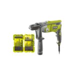 Pack ryobi perceuse � percussion rpd1010k - 1010w - coffret 32 accessoires - rak32ddmix