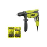 Ryobi - pack perceuse  percussion rpd500 - gc - 500w - coffret empilable de 32 accessoires rak32ddmix ...