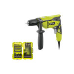 Ryobi - pack perceuse  percussion rpd500 - gc - 500w - coffret empilable impact rak38dsdi2 38 accessoires ...