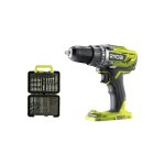 Ryobi - pack perceuse - visseuse r18dd3 - 0 - 18v one + sans batterie ni chargeur - coffret 60 accessoires ...