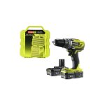 Ryobi - pack perceusse visseuse 18v one + - 2 batteries 2. 0ah - chargeur rapide 2. 0ah - 220s - coffret ...