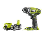 Pack ryobi visseuse � choc 18v one + r18id3 - 0 - 1 batterie 4. 0ah - 1 chargeur rapide 2. 0ah rc18120 ...