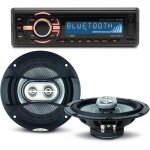 Pack sono voiture autoradio bluetooth rmd046bt - 2 4x75w + 2 haut parleurs 16, 5m 120w
