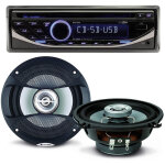 Pack sono voiture autoradio rcd123 4x75w + 2 hauts parleurs 13cm 100w