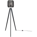 Paco home - lampadaire moderne salon chambre aspect rotin boho corbeille e27 noir (�28 cm), lampadaire ...