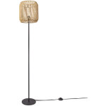 Paco home ? lampadaire tr�pied aspect rotin boho ? pied noir et beige ? hauteur 129, 5 cm ? douille e27 ...