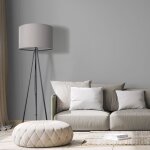 Paco home lampadaire salon chambre tripode abat - jour tissu lampadaire e27 uni gris (�45, 5 cm), lampadaire ...