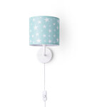Paco home lampe � poser chambre enfant abat - jour tissu rond applique lune �toiles e14 lampe murale ...