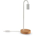 Lampe � poser chevet e14 lampadaire minimaliste scandinave e27 pied bois lampe de table, blanc - paco ...