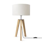 Paco home - lampe � poser tr�pied lampe de chevet lampadaire e27 abat - jour tissu uni blanc (�28cm), ...