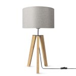 Paco home lampe � poser tr�pied lampe de chevet lampadaire e27 abat - jour tissu uni gris (�28cm), lampe ...