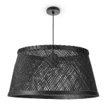 Paco home - plafonnier bambou suspension boho salon lampe en osier suspendue vintage e27 noir (42 cm), ...