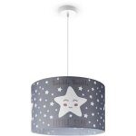 Paco home - plafonnier chambre enfant suspension b�b� abat - jour tissu rond �toiles lampe � suspension ...