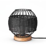 Rotin suspension salon lampe  poser boho lampe en cage table de chevet mtal noir (20 cm), lampe de ...