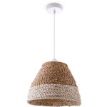 Paco home - suspension lampe table salle  manger osier cble textile 1, 5 m rustique boho lampe  suspension ...