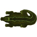 Paillasson en forme de crocodile en fibre de coco - vert - l 77, 8 x p 37, 5 cm - livraison gratuite