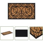 The living store - paillasson rectangulaire 45x75 cm caoutchouc et fibre de coco - tapis d'entre - paillasson ...