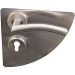 Paire de plaques de propret� quart de lune klose besser poign�es vagues inox 304 + 1 paire de rosaces ...