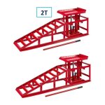 Paire de rampes de levage hydraulique 2t rampe d'accès réglable chargement véhicule 240 - 420mm Paire de rampes de levage hydraulique 2t rampe d'accès réglable chargement véhicule 240 - 420mm