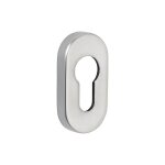 Paire de rosaces ovales grises stellus aluminium trou cylindre
