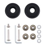 Paire de roues de rechange pour valises, 48 mm x 18 mm, essieux de luxe, r�paration, noir