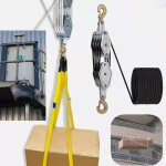 Palan � corde robuste - charge max. 2000 kg - crochet en alliage de zinc, grue portative