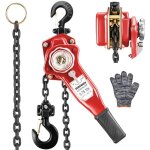 Palan � levier manuel dewinner, capacit� de charge 0, 75t, hauteur de levage 2. 8m, cha�ne g80 en acier ...