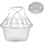 Panier a frites pliable en acier inoxydable - passoire cuisine pliable - panier friteuse en maille pour ...