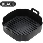 Panier friteuse en silicone pour friteuse � air - 2 pcs - noir