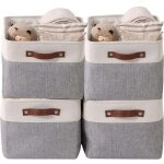 Paniers de rangement pliables en tissu cationique robuste et pliable avec poignes pour tagre pour ...