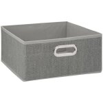 5five simply smart - coffre de rangement en tissu gris clair à motifs, dimensions 31x15 cm, avec poignées ... 5five simply smart - coffre de rangement en tissu gris clair à motifs, dimensions 31x15 cm, avec poignées ...