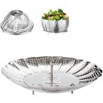 Panier vapeur en acier inoxydable, panier vapeur de 23 cm (9 pouces) pour autocuiseurs, panier vapeur ...