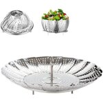 Panier vapeur inox, 9'' cuit vapeur inoxydable pour autocuiseur, panier pour cuire � la vapeur, fleur ...