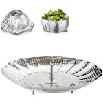 Panier vapeur inox, 9'' cuit vapeur inoxydable pour autocuiseur, panier pour cuire  la vapeur, fleur ...