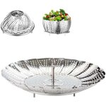 Panier vapeur inox, 9'' cuit vapeur inoxydable pour autocuiseur, panier pour cuire � la vapeur, fleur ...